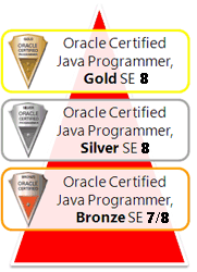 Oracle Certified Java Programmer,Gold SE 8 Oracle Certified Java Programmer,Slver SE8 Oracle Certified Java Programmer,Bronze SE 7/8