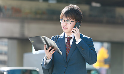 外出先から、お客様へアポ取り